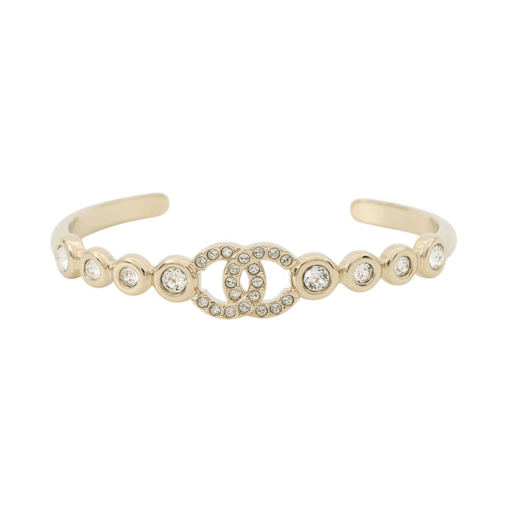 Chanel Bangle Coco Mark Rhinestone Size M B25 S CHANEL Bracelet